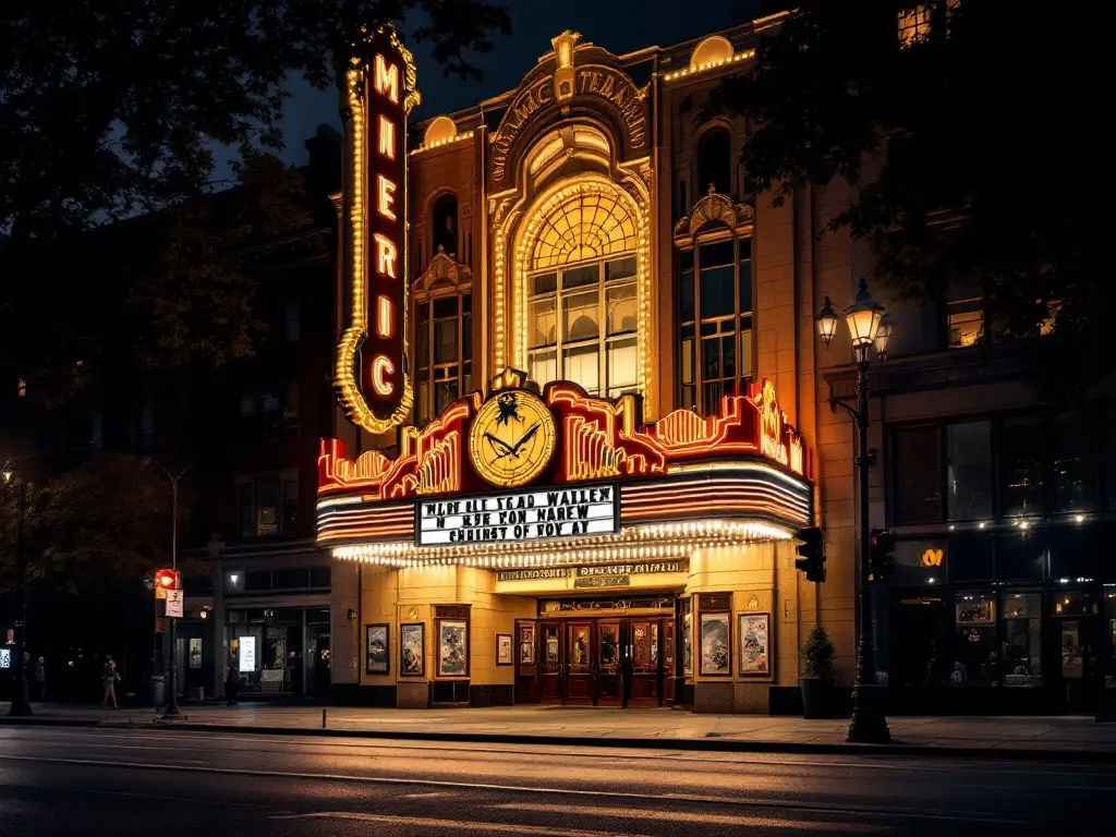 Historic Mars Theatre marquee in Springfield, Georgia