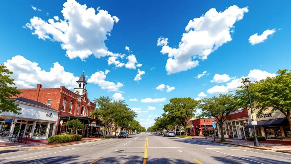 Springfield Georgia downtown municipal area with historic buildings